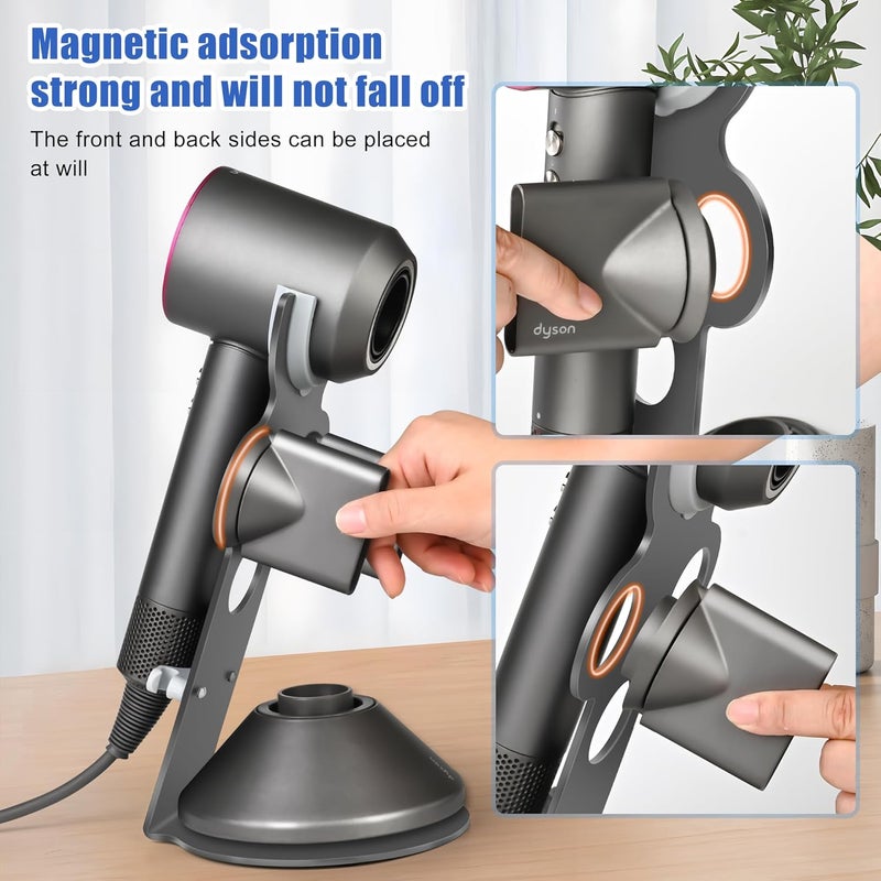 YCHF Supersonic Hair Dryer Holder for Dyson,blow dryer holder,Hair Dryer Holder for Dyson SupersonicAluminum Alloy Bracket, Bathroom Organizer,Size: 27.5cm x14cm x 16.4cm (gray) - Image 2